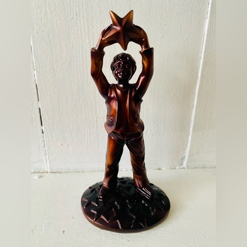 Bronze Boy Holding Star Sculpture
